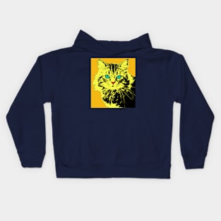 CAT POP ART - ORANGE Kids Hoodie